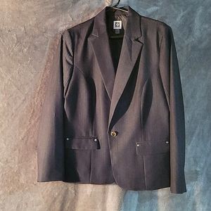 Anne Klein Size L Dk Blue Jacket w Gold Buttons